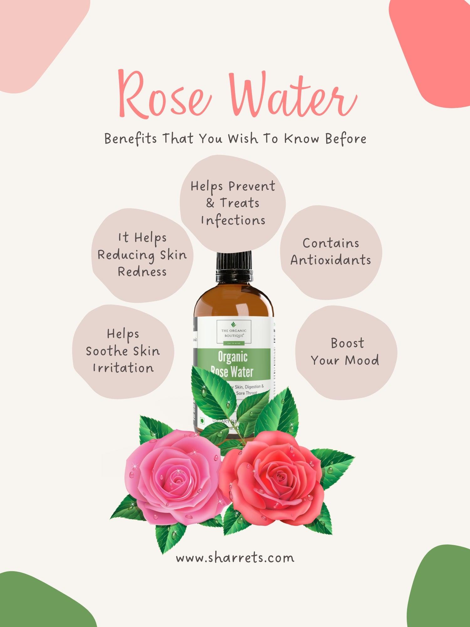 organic rose water - sharrets nutritions 