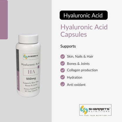 Hyaluronic acid 250 mg Vegetable capsules - Sharrets Nutritions LLP
