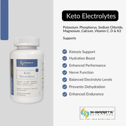Keto Electrolytes supplement capsules - Sharrets Nutritions LLP