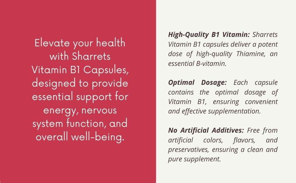 Vitamin B1 Thiamine Supplement - Sharrets Nutritions LLP